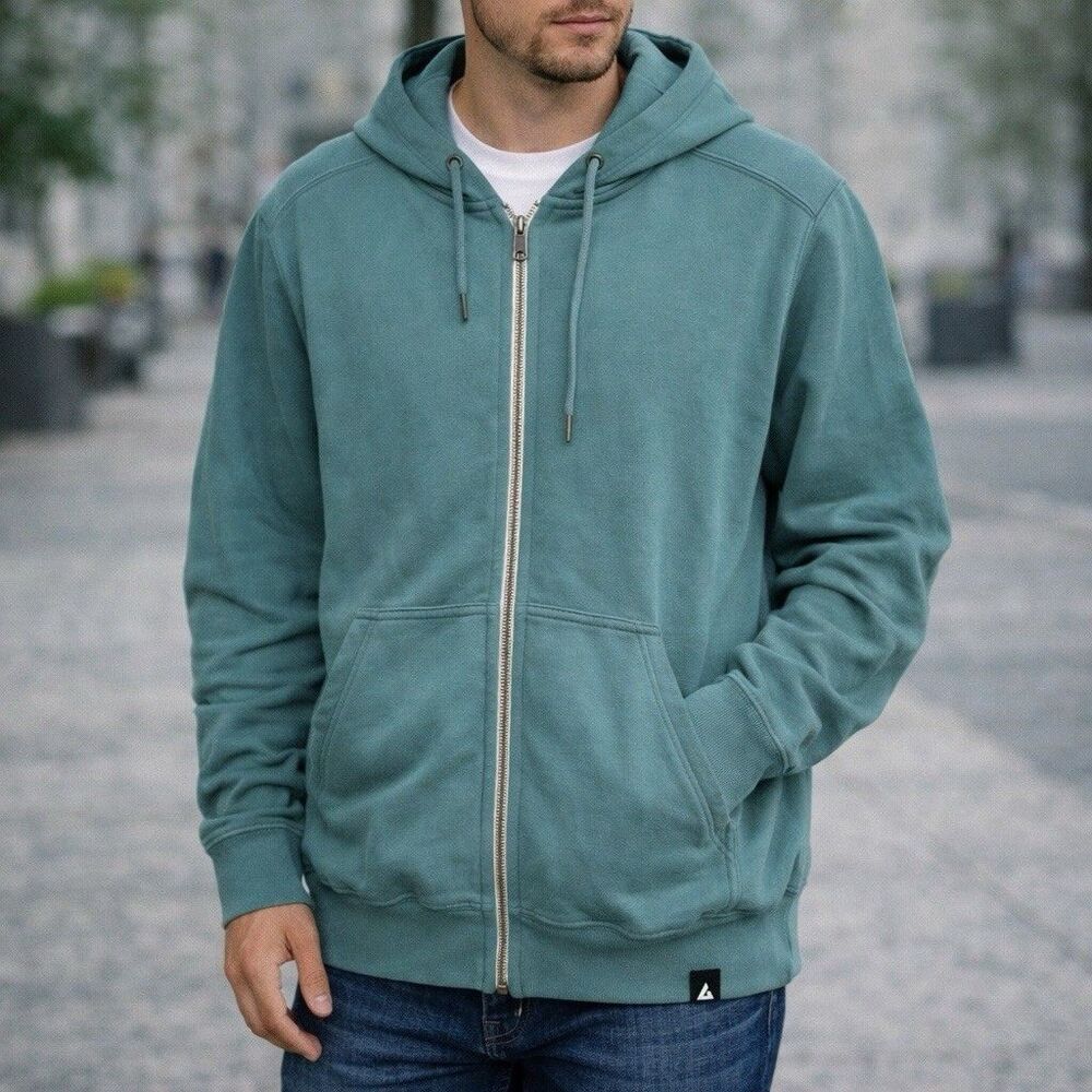 American Giant Heavyweight Hoodie Men's XXL Green Full Zip Heavy USA Made